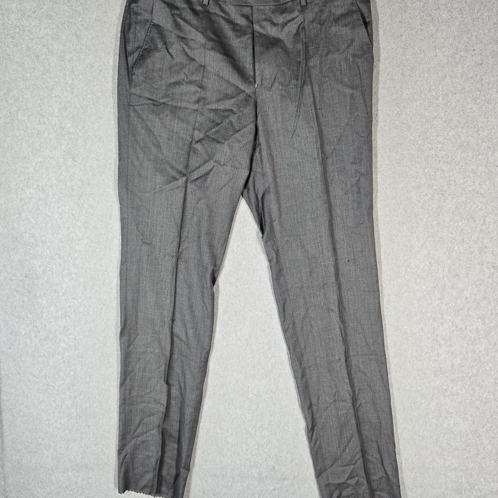 Hugo Boss Men Pants 36R (US) 52 (EU) Gray Dress Pants Trousers 35" Inseam READ